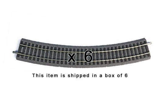 Box of 6 Roadbed A-Track Curved Track, R3 19"/30° (HO-Scale)