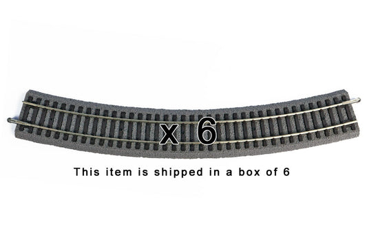 Box of 6 Roadbed A-Track Curved Track, R4 21.4"/30° (HO-Scale)