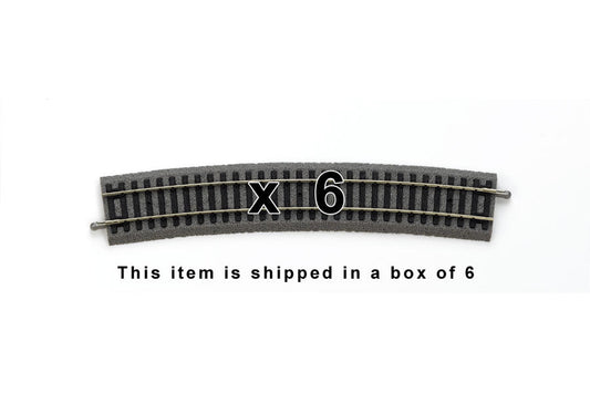 Box of 6 Roadbed A-Track Curved Track, R9 35.7"/15° (HO-Scale)