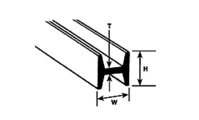 570-90541 Plastruct H-Column 1/16x10"