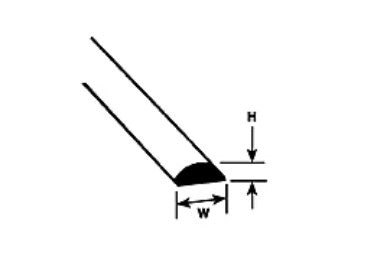 570-90879 Plastruct Half-Round .030"D