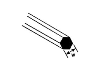 570-90872 Plastruct Hexagonal Rod .030"