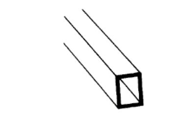 570-90631 Plastruct Rectangle Tube 1/4x3/16