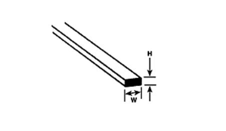 570-90789 Plastruct Rectangle .125x.250"