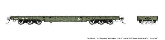 606-199002A Rapido HO Magor 54' DODX Flatcar - US Army