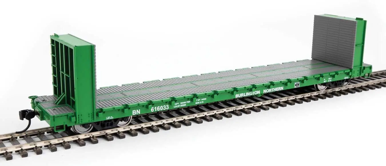 910-5861 WalthersMainline 60' Pullman-Standard Bulkhead Flatcar (48' IL) - Ready to Run -- Burlington Northern #616033