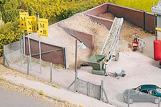 Classic Line Concrete Plant Sand Bunkers, Building Kit (HO-Scale)
