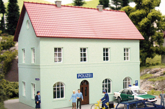 Hobby Line Police Station, Building Kit (HO-Scale)