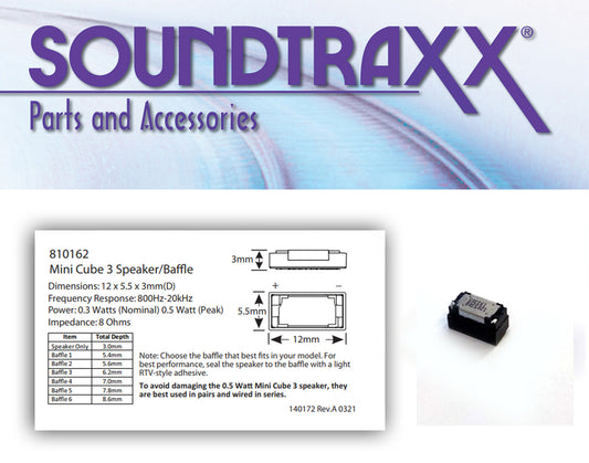 678-810162 Soundtraxx Mini Cube 3 & Baffle Kit
