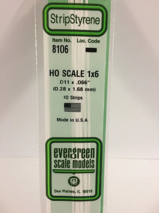 269-8106 Evergreen Strip -- HO 1x6