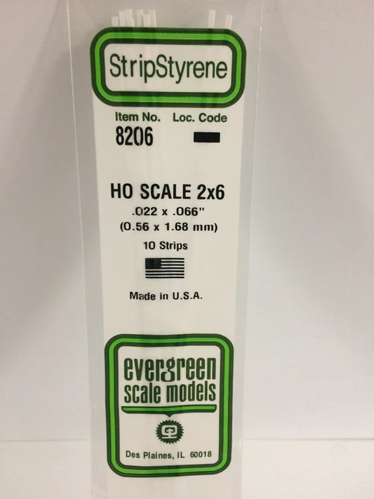 269-8206 Evergreen Strip -- HO 2x6