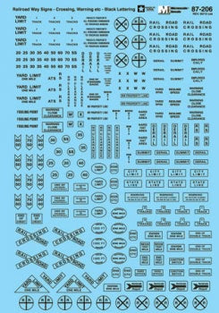 460-87206 Microscale HO Railroad Right of Way Signs