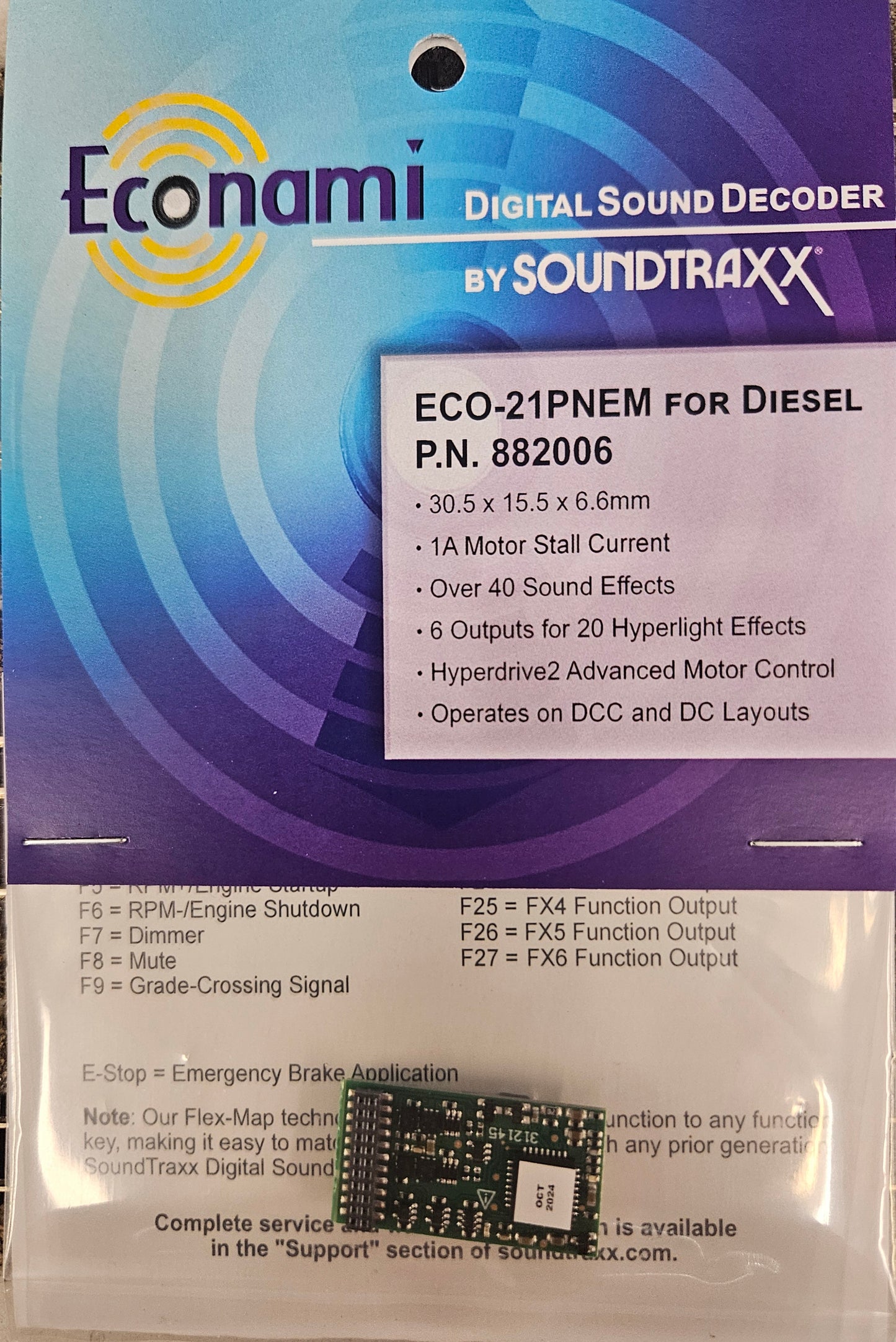 Soundtraxx ECO-21 PNEM Diesel Sound Decoder 882006