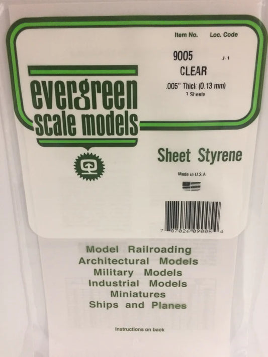269-9005 Evergreen Sheet - Clear -- .005