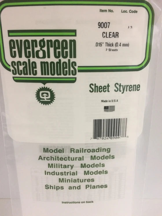 269-9007 Evergreen Sheet - Clear -- .015