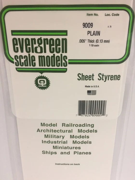 269-9009 Evergreen Sheet - Plain -- .005