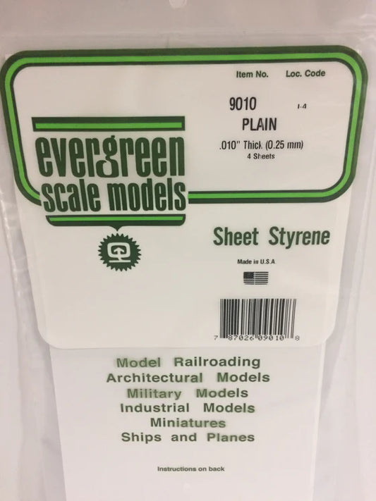 269-9010 Evergreen Sheet - Plain -- .010