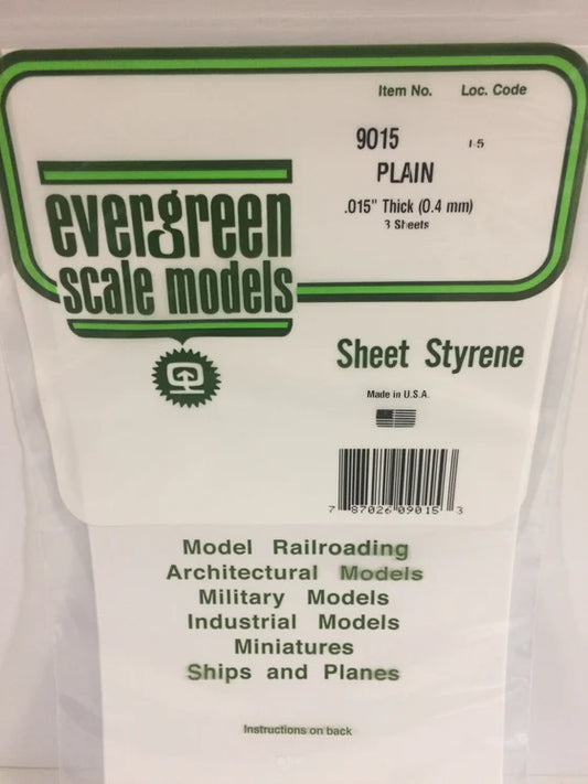 269-9015 Evergreen Sheet - Plain -- .015