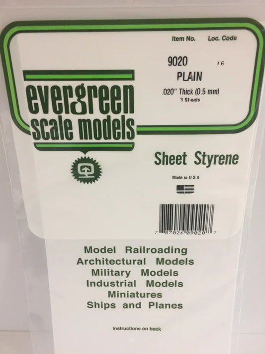 269-9020 Evergreen Sheet - Plain -- .020