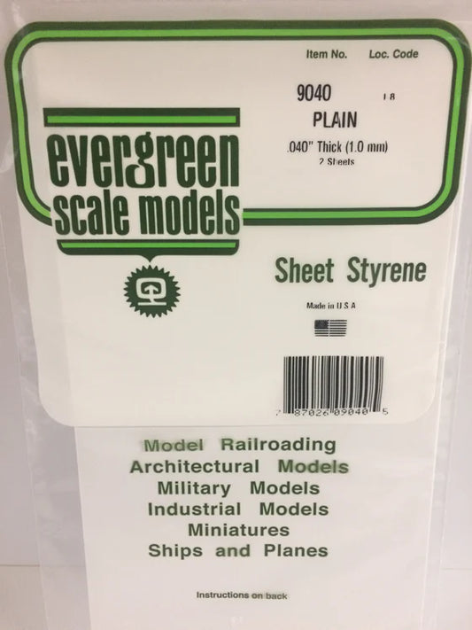 269-9040 Evergreen Sheet - Plain -- .040