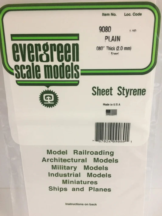 269-9080 Evergreen Sheet - Plain -- .080