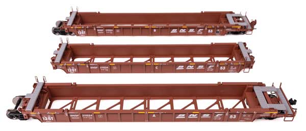 910-55818 Walthers HO 3-Unit Well Car -- BNSF #211524
