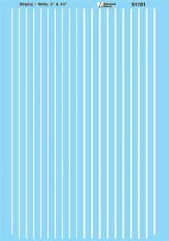 460-91101 Microscale HO Scale Stripes - 3 & 4-3/4" -- White