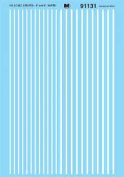 460-91131 Microscale HO Scale Stripes - 4 & 6" -- White