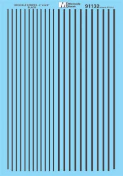 460-91132 Microscale HO Scale Stripes - 4 & 6"-- Black