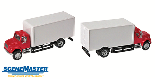 949-11291 Walthers HO Box Van - Red Cab, White Body