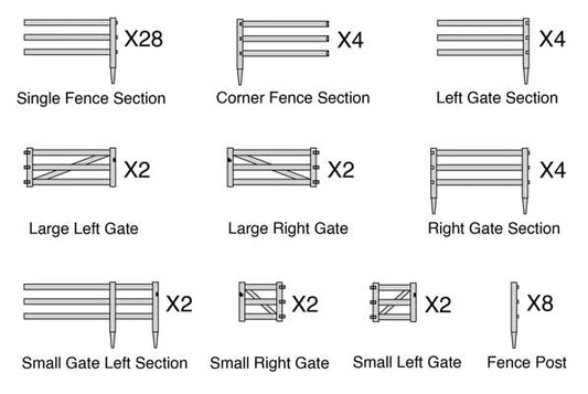 949-4202 Walthers HO 3-Rail Farm Fence Kit