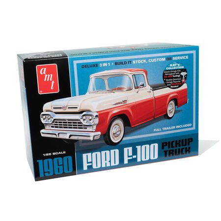 AMT1407 AMT 1960 Ford F100 Pickup w/Trailer NEW TOOLING 1/25