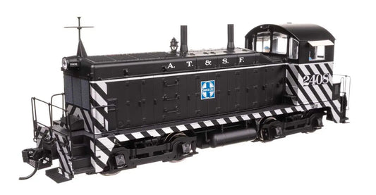 920-43501 WalthersProto EMD NW2 - LokSound 5 Sound and DCC -- Atchison, Topeka & Santa Fe #2408 (A. T. & S. F.; black, white; Zebra Stripes)