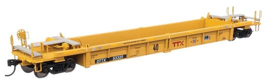 910-8435 WalthersMainline Thrall Rebuilt 40' Well Car - Ready to Run -- TTX DTTX #53325; red TTX & Next Load Any Road logos, yellow conspicuity stri
